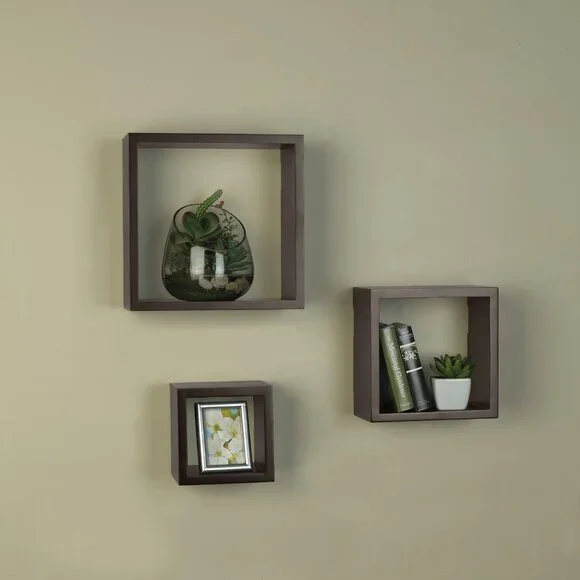 Floating Wall Square Cube Shelves (3) - Picture 1 of 3